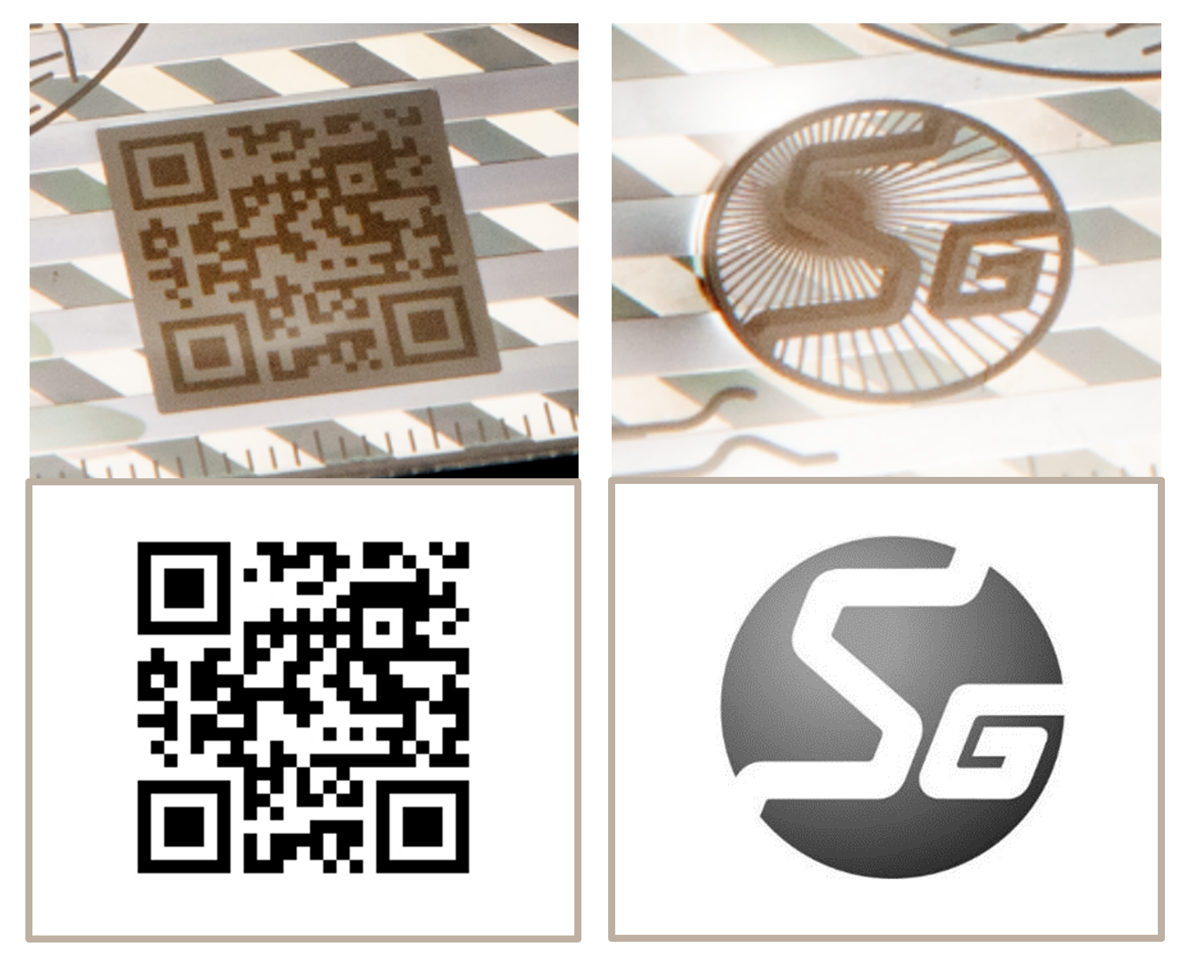 SEIKOH GIKEN 50th Anniversary sample QR codes and gradation logos